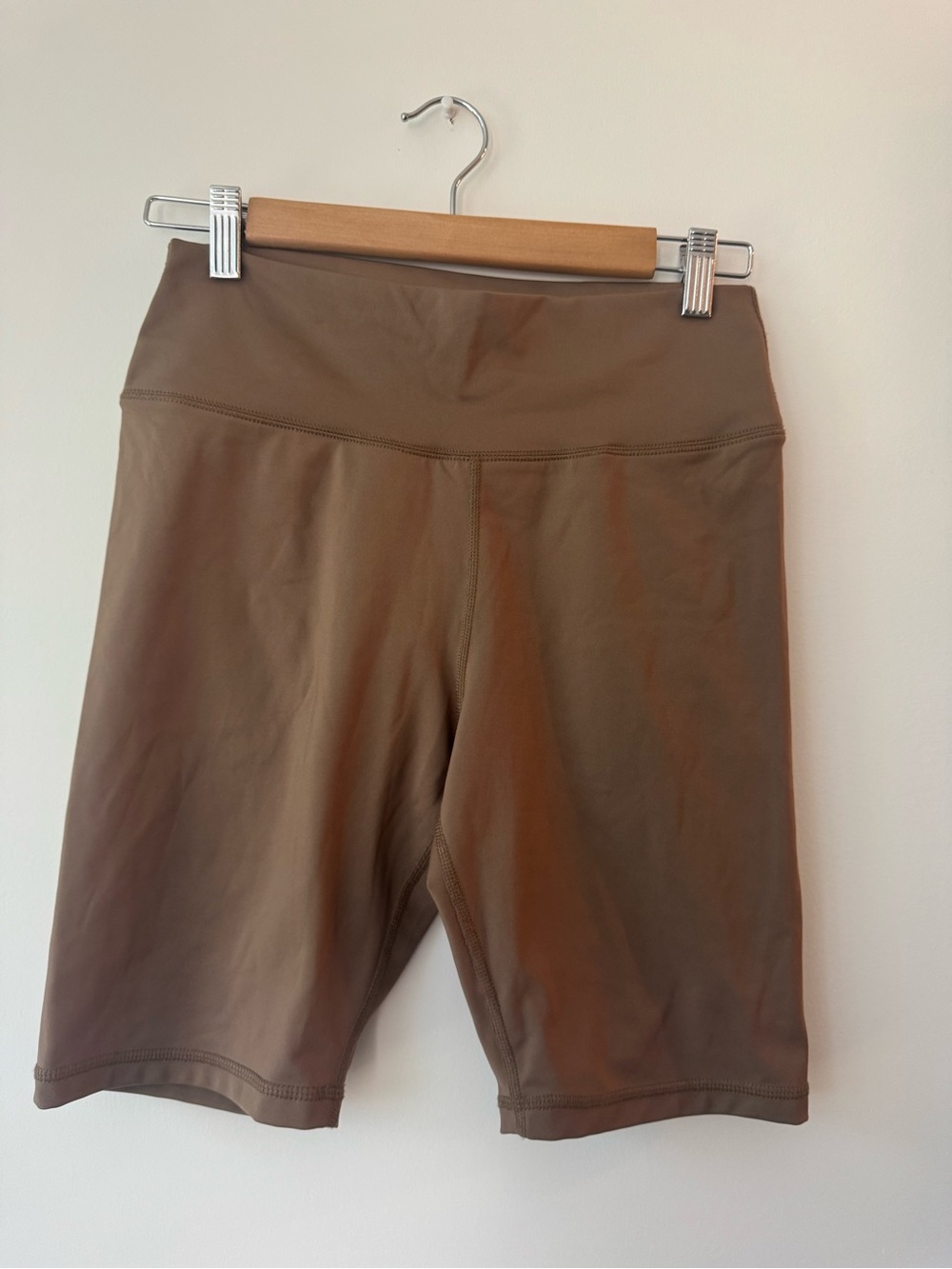 JOE FRESH ACTIVE High Waisted Biker Shorts Chestnut Brown Tan Women Medium M